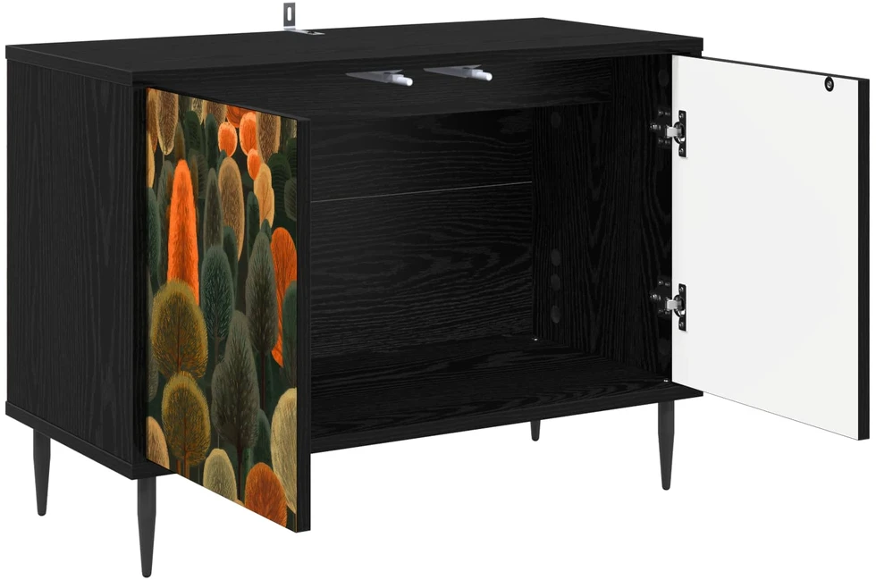 TV staliukas Televizoriaus spintelė ZAANDAM 69 x 33 x 50,5 cm Juodojo ąžuolo