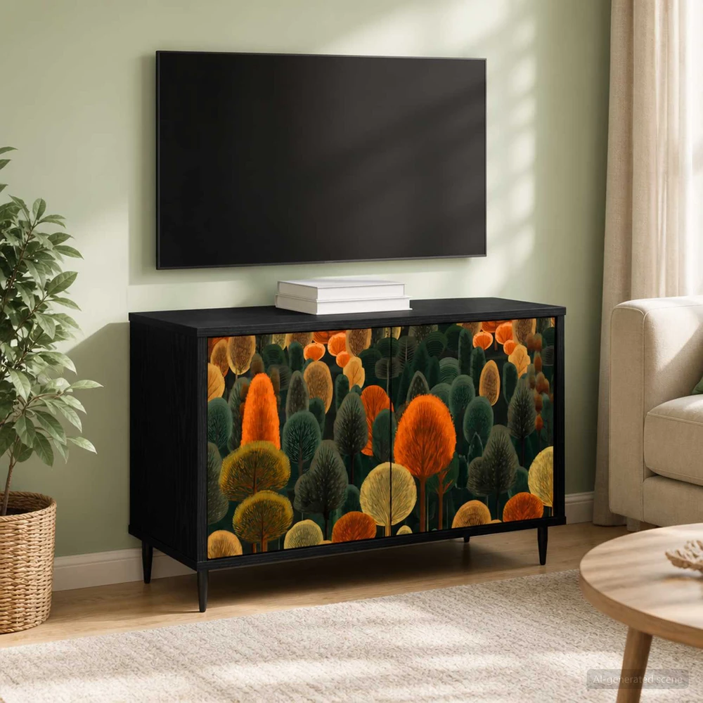 TV staliukas Televizoriaus spintelė ZAANDAM 69 x 33 x 50,5 cm Juodojo ąžuolo