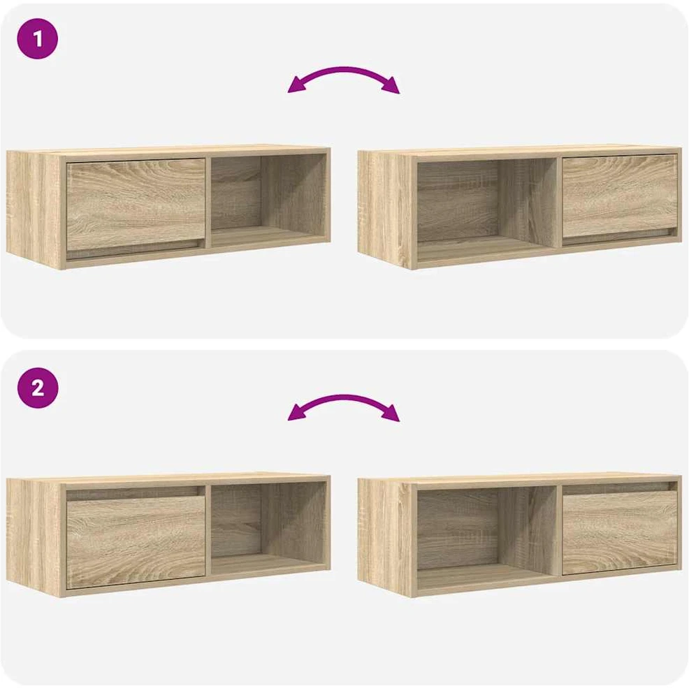 TV staliukas Televizoriaus spintelės, 2vnt., 80x31x25,5 cm, mediena