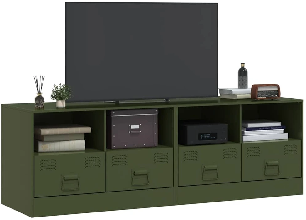 TV staliukas Televizoriaus spintelės, 2vnt., alyvuogių, 67x39x44cm, plienas