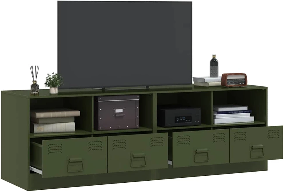 TV staliukas Televizoriaus spintelės, 2vnt., alyvuogių, 67x39x44cm, plienas