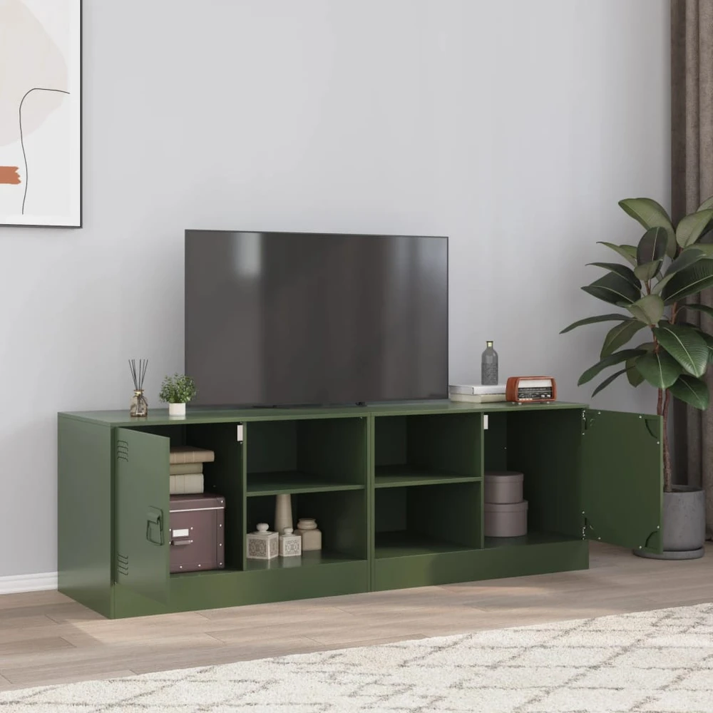 TV staliukas Televizoriaus spintelės, 2vnt., alyvuogių, 67x39x44cm, plienas