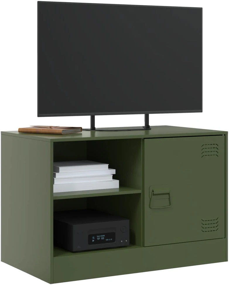 TV staliukas Televizoriaus spintelės, 2vnt., alyvuogių, 67x39x44cm, plienas