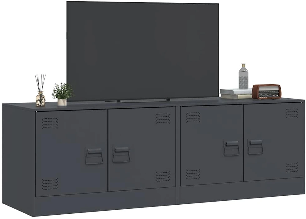 TV staliukas Televizoriaus spintelės, 2vnt., antracito, 67x39x44cm, plienas