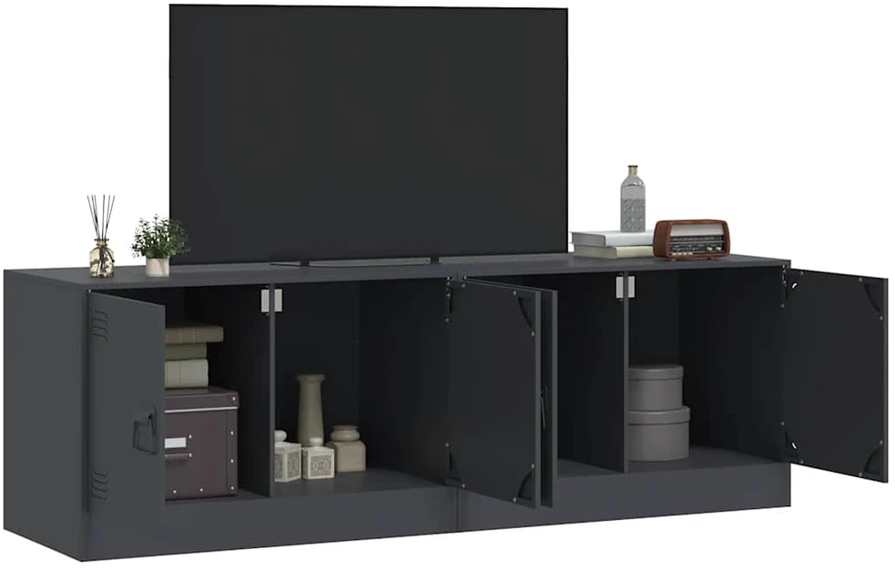 TV staliukas Televizoriaus spintelės, 2vnt., antracito, 67x39x44cm, plienas