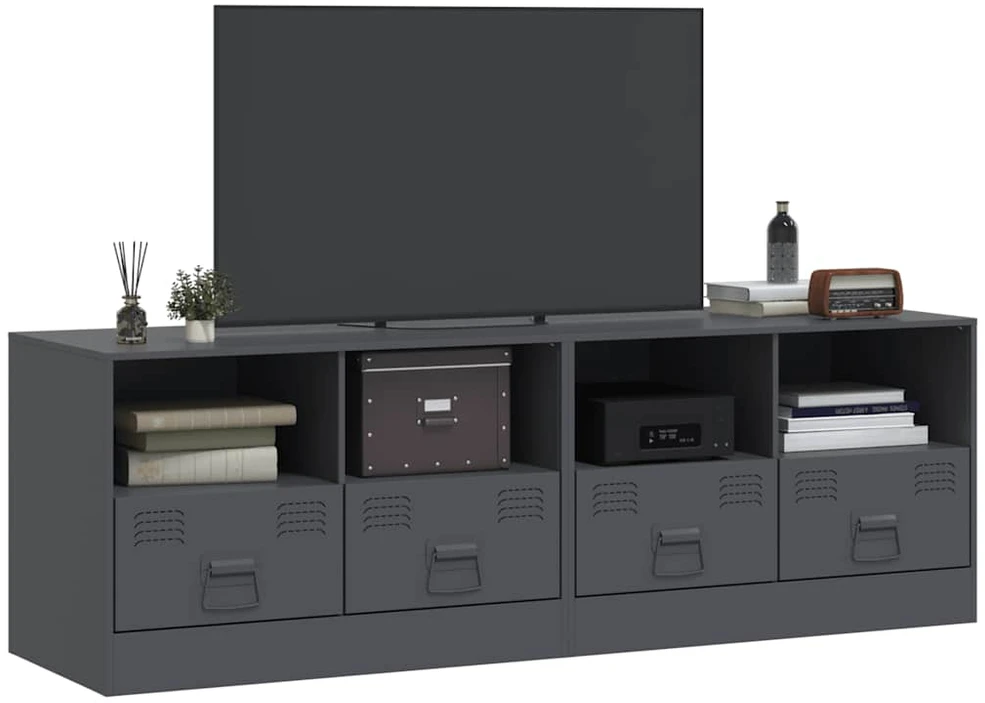 TV staliukas Televizoriaus spintelės, 2vnt., antracito, 67x39x44cm, plienas