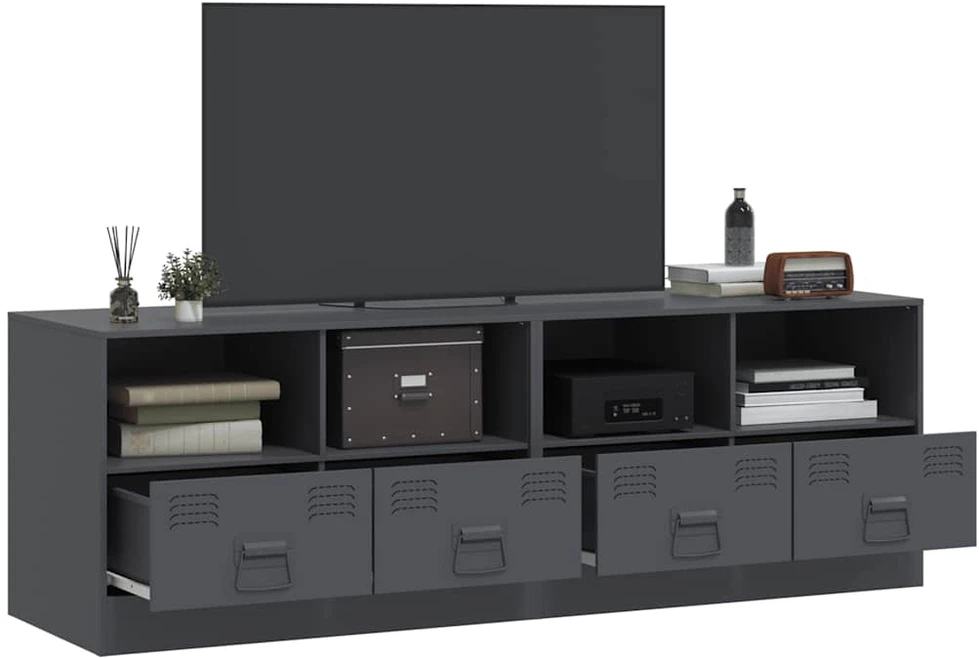TV staliukas Televizoriaus spintelės, 2vnt., antracito, 67x39x44cm, plienas