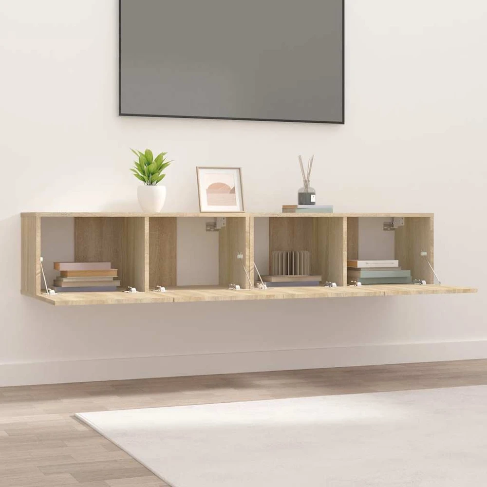 TV staliukas Televizoriaus spintelės, 2vnt., ąžuolo, 80x30x30cm, mediena