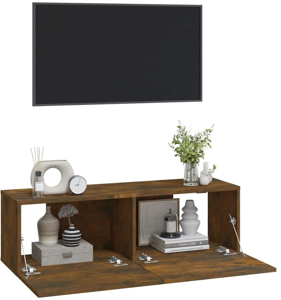 TV staliukas Televizoriaus spintelės, 2vnt., ąžuolo, 100x30x30cm, mediena
