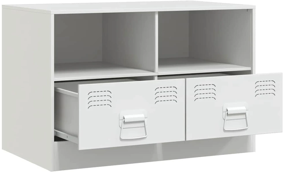 TV staliukas Televizoriaus spintelės, 2vnt., baltos, 67x39x44cm, plienas