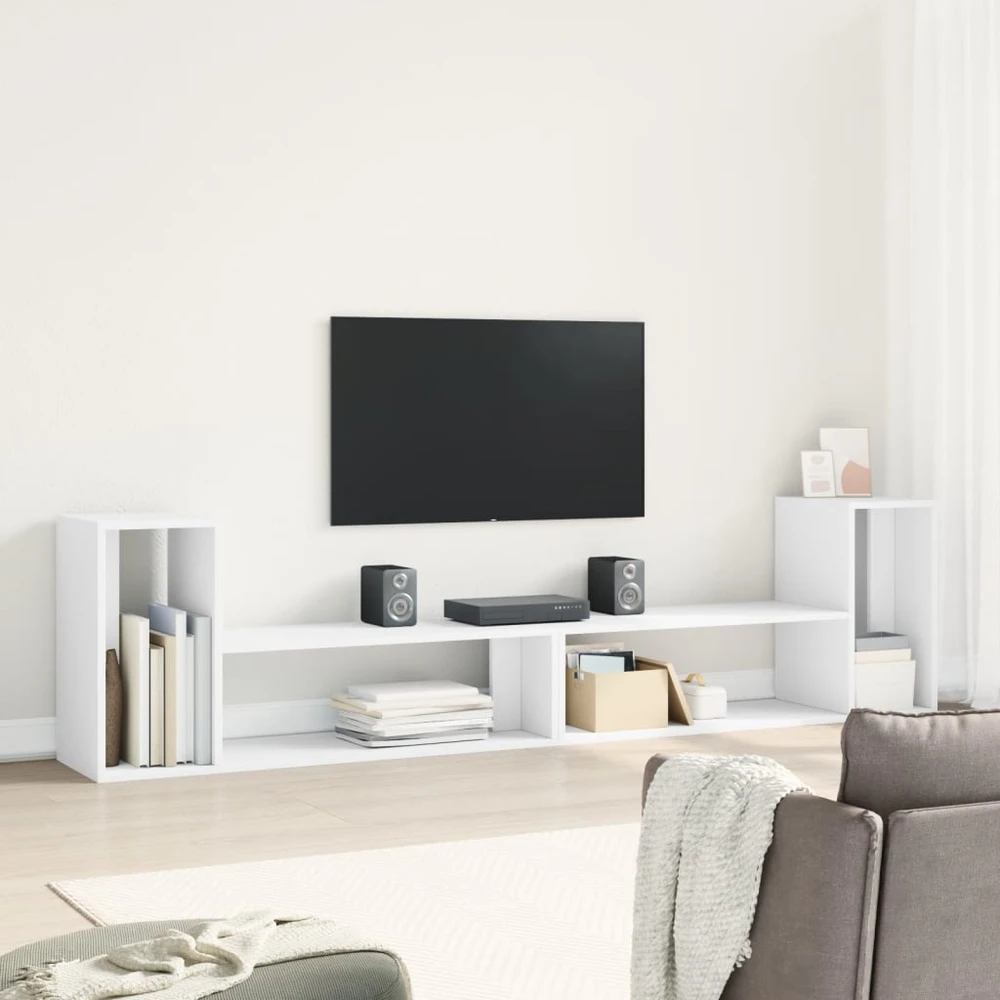 TV staliukas Televizoriaus spintelės, 2vnt.,, baltos, 100x30x50cm, MDP