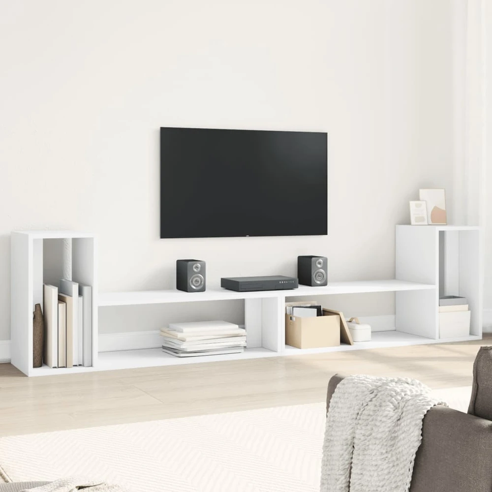 TV staliukas Televizoriaus spintelės, 2vnt.,, baltos, 100x30x50cm, MDP