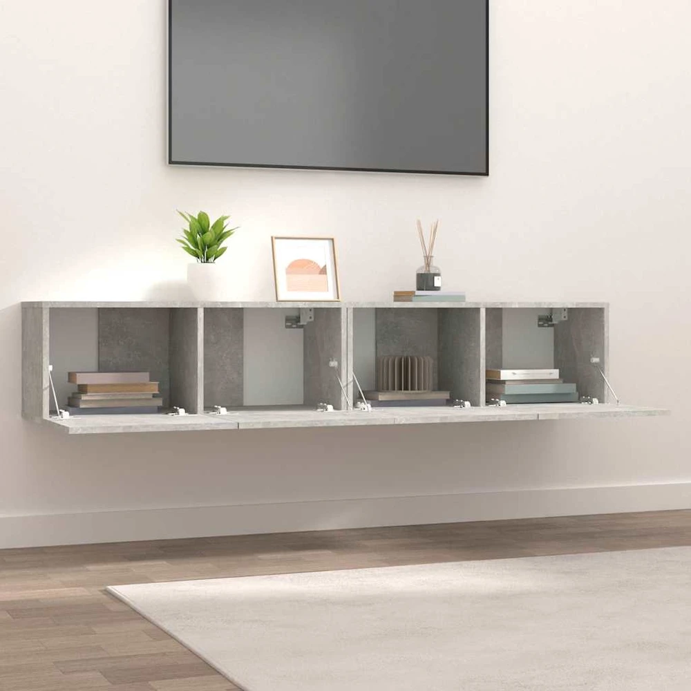 TV staliukas Televizoriaus spintelės, 2vnt., betono, 80x30x30cm, mediena