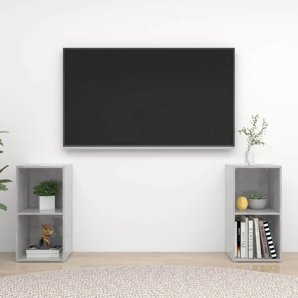 TV staliukas Televizoriaus spintelės, 2vnt., betono, 72x35x36,5cm, mediena
