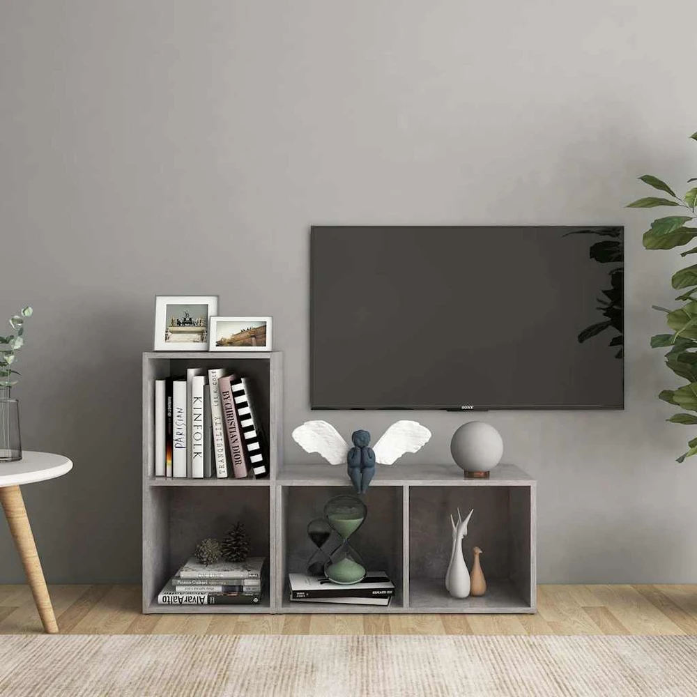 TV staliukas Televizoriaus spintelės, 2vnt., betono, 72x35x36,5cm, mediena