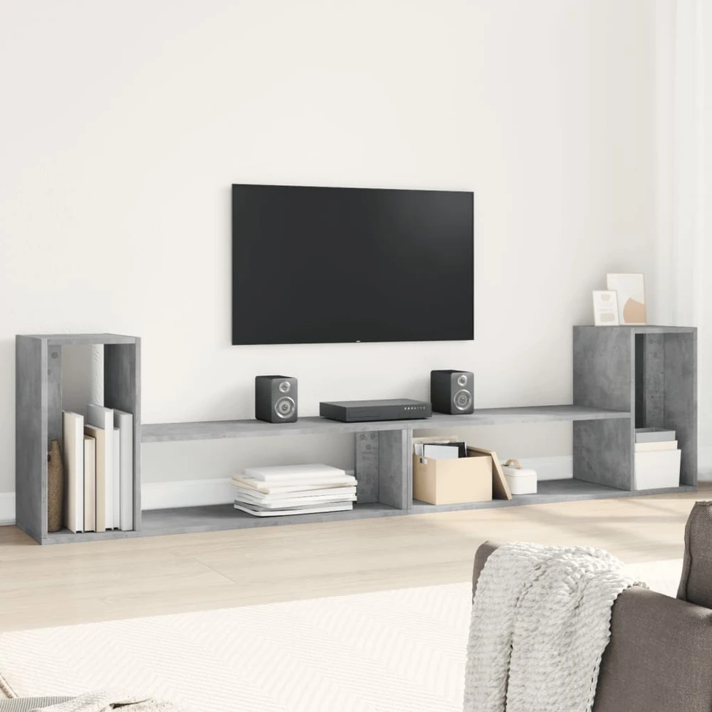 TV staliukas Televizoriaus spintelės, 2vnt., betono pilkos, 100x30x50cm, MDP