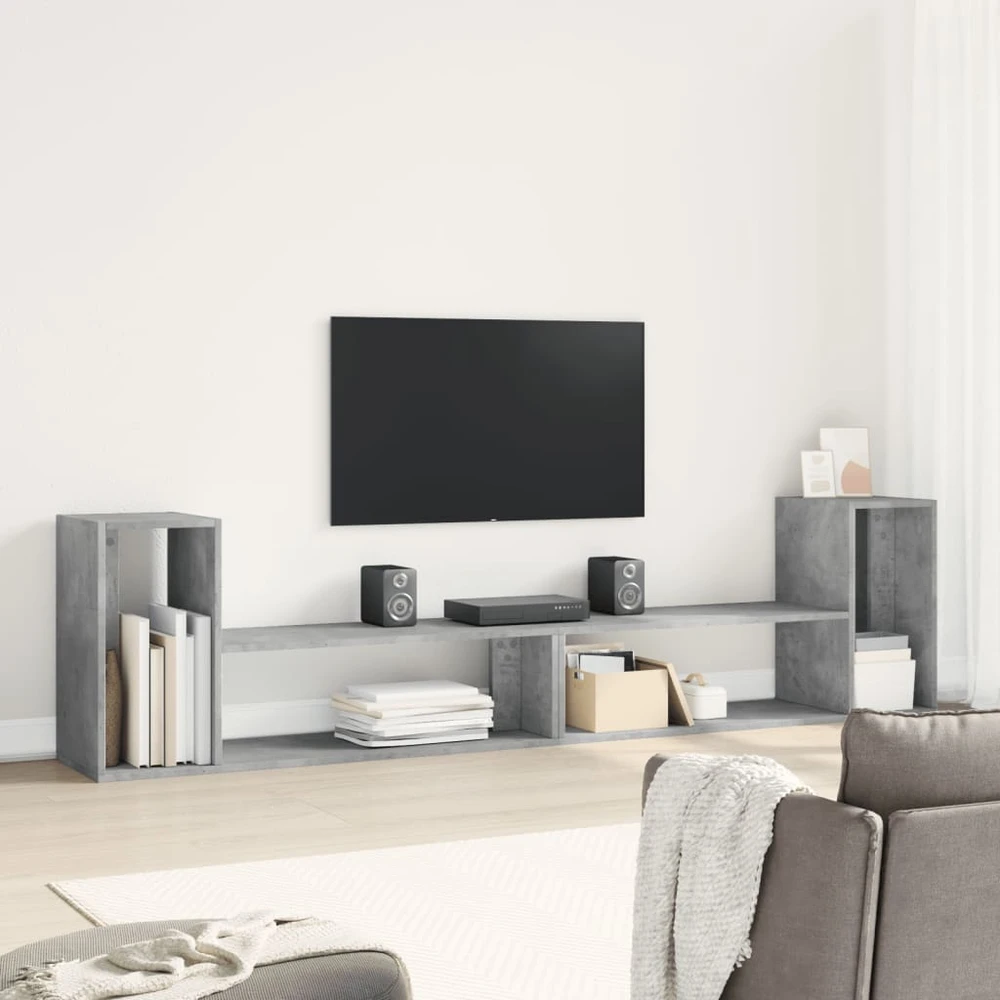 TV staliukas Televizoriaus spintelės, 2vnt., betono pilkos, 100x30x50cm, MDP