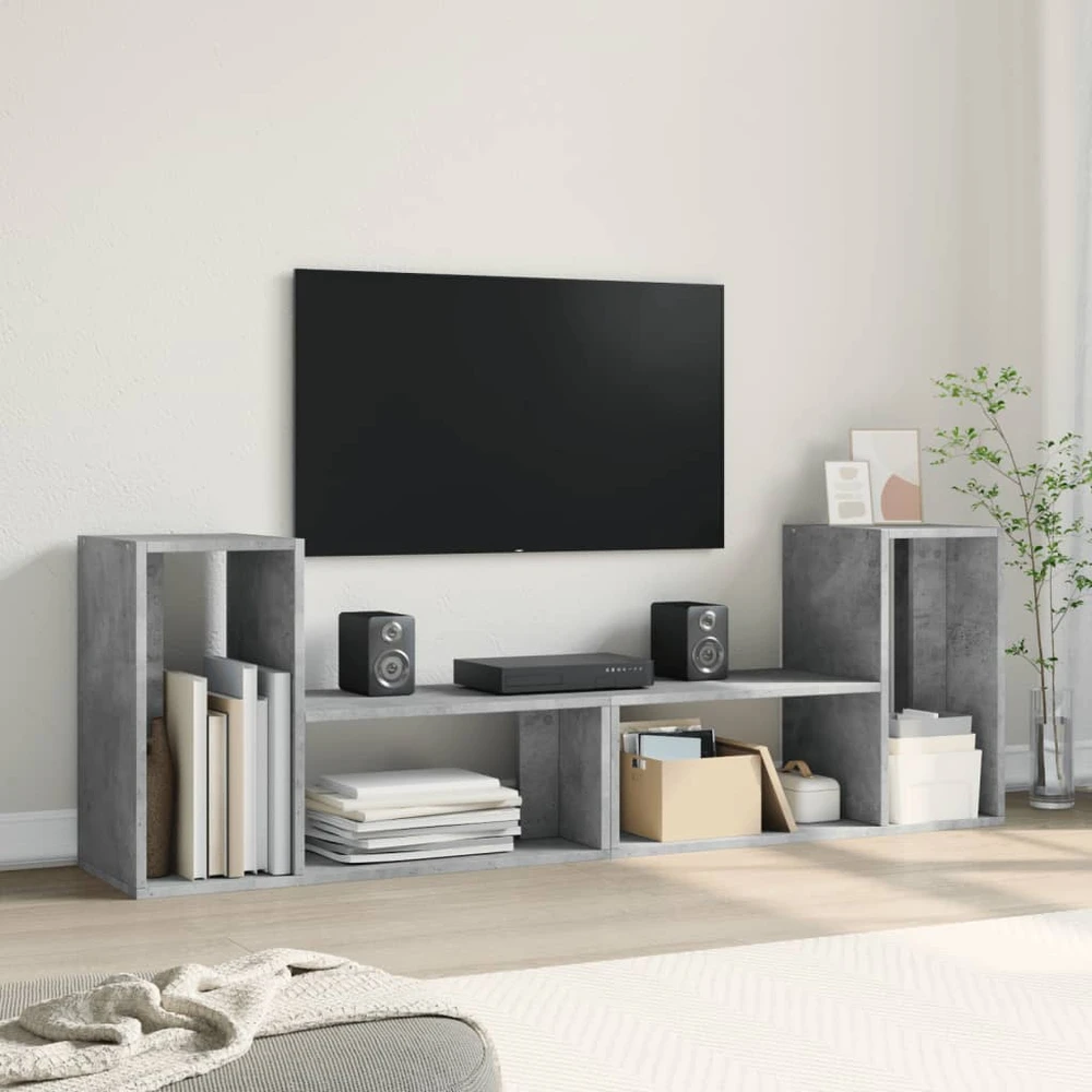 TV staliukas Televizoriaus spintelės, 2vnt., betono pilkos, 75x30x50 cm, MDP