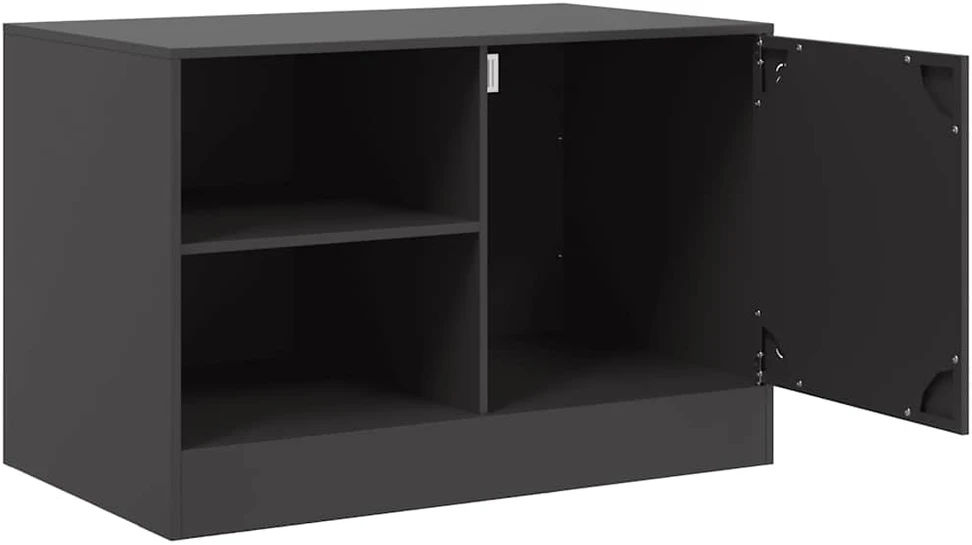 TV staliukas Televizoriaus spintelės, 2vnt., juodos, 67x39x44cm, plienas