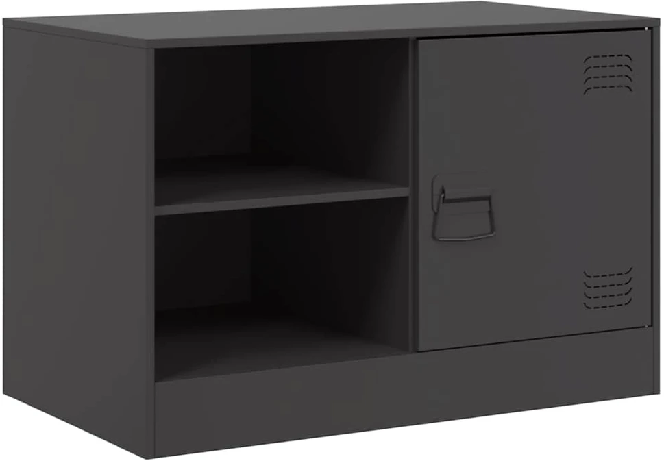 TV staliukas Televizoriaus spintelės, 2vnt., juodos, 67x39x44cm, plienas