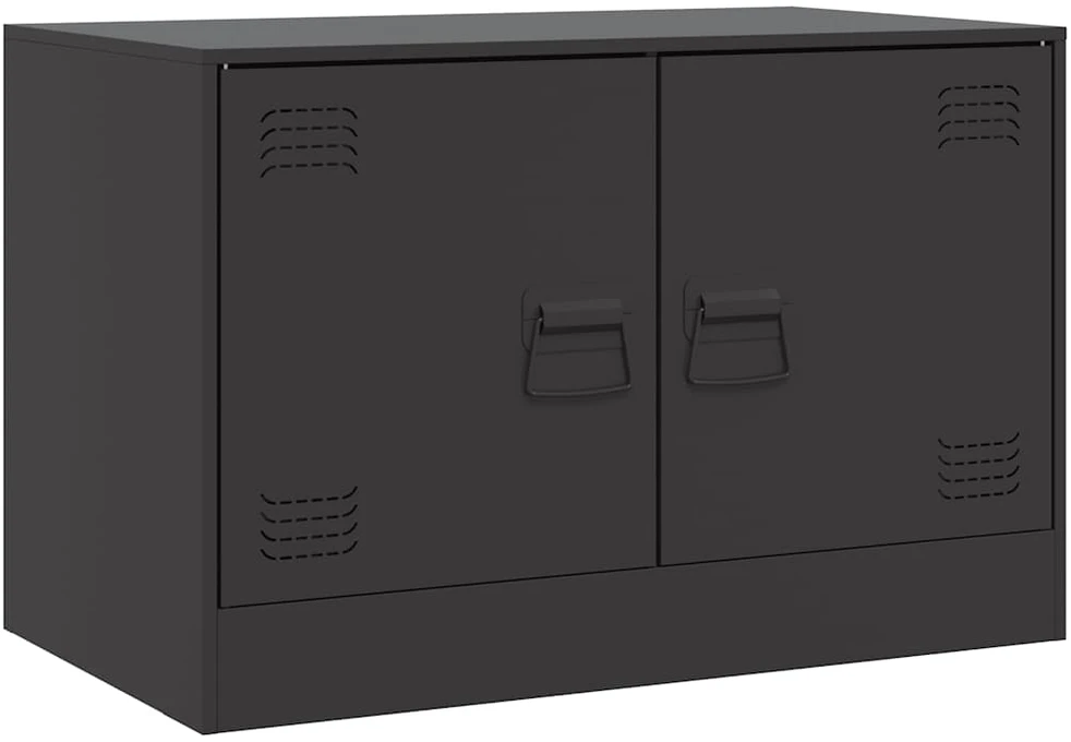 TV staliukas Televizoriaus spintelės, 2vnt., juodos, 67x39x44cm, plienas