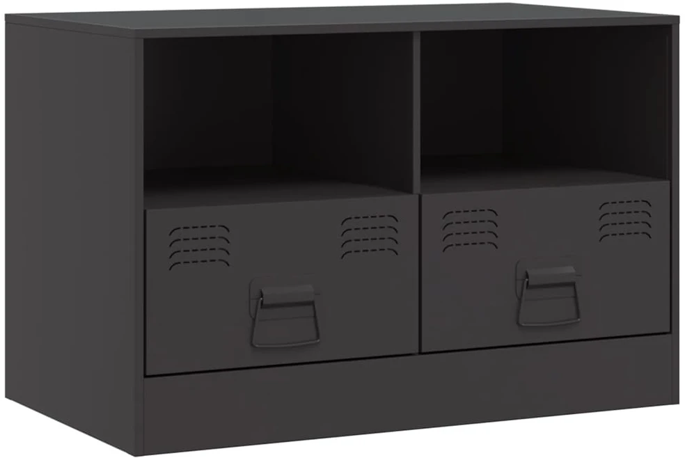 TV staliukas Televizoriaus spintelės, 2vnt., juodos, 67x39x44cm, plienas