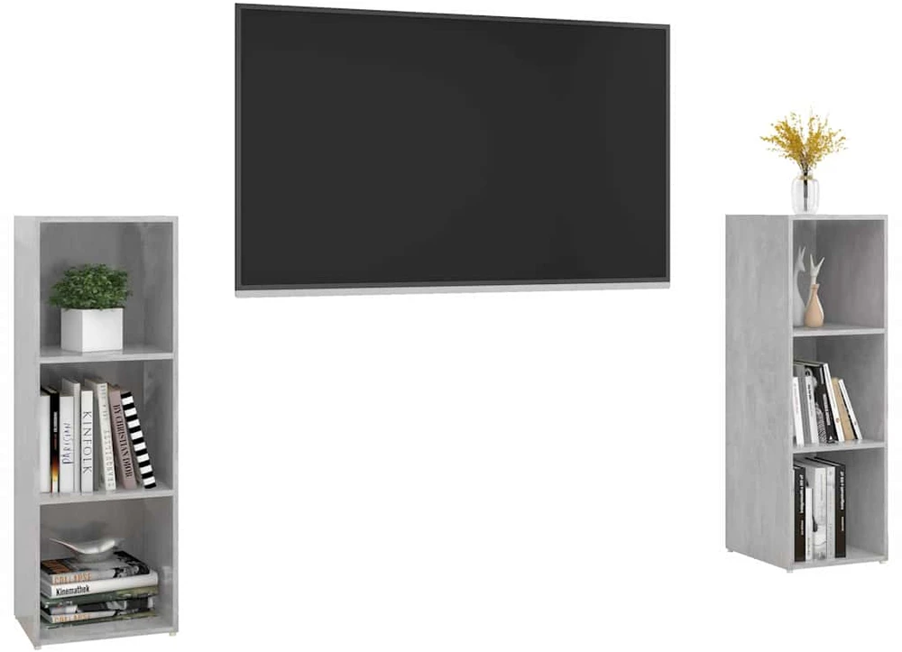 TV staliukas Televizoriaus spintelės, 2vnt., pilkos, 107x35x37cm, MDP
