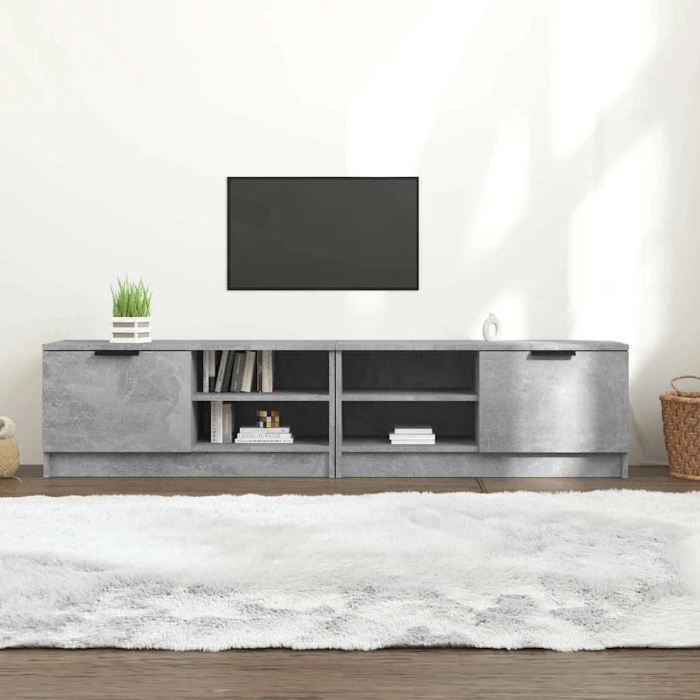 TV staliukas Televizoriaus spintelės, 2vnt., pilkos, 80x35x36,5cm, mediena