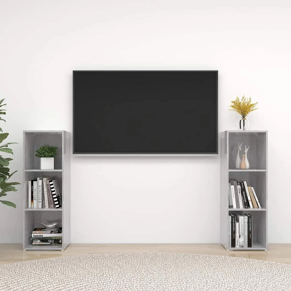 TV staliukas Televizoriaus spintelės, 2vnt., pilkos, 107x35x37cm, MDP