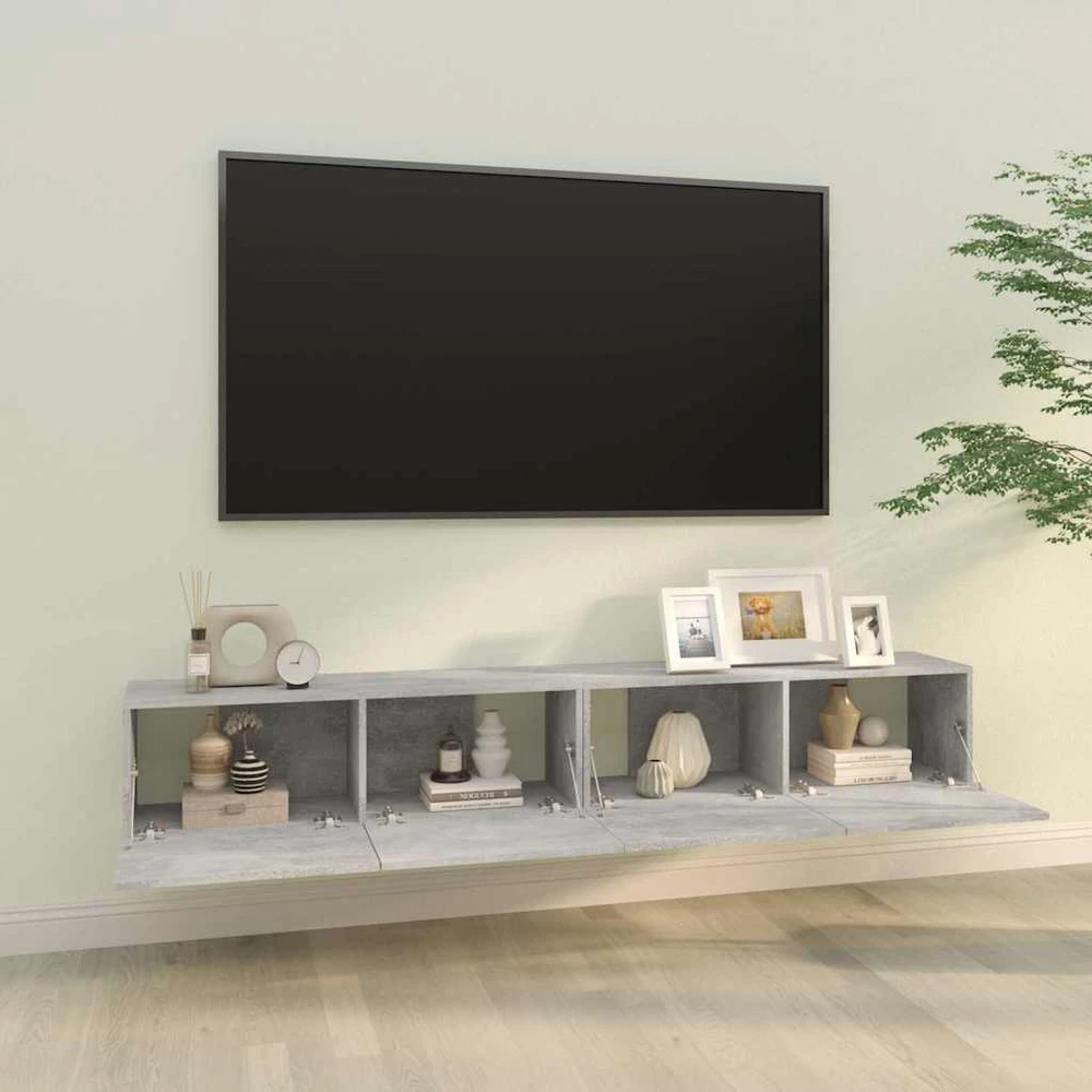 TV staliukas Televizoriaus spintelės, 2vnt., pilkos, 100x30x30cm, mediena
