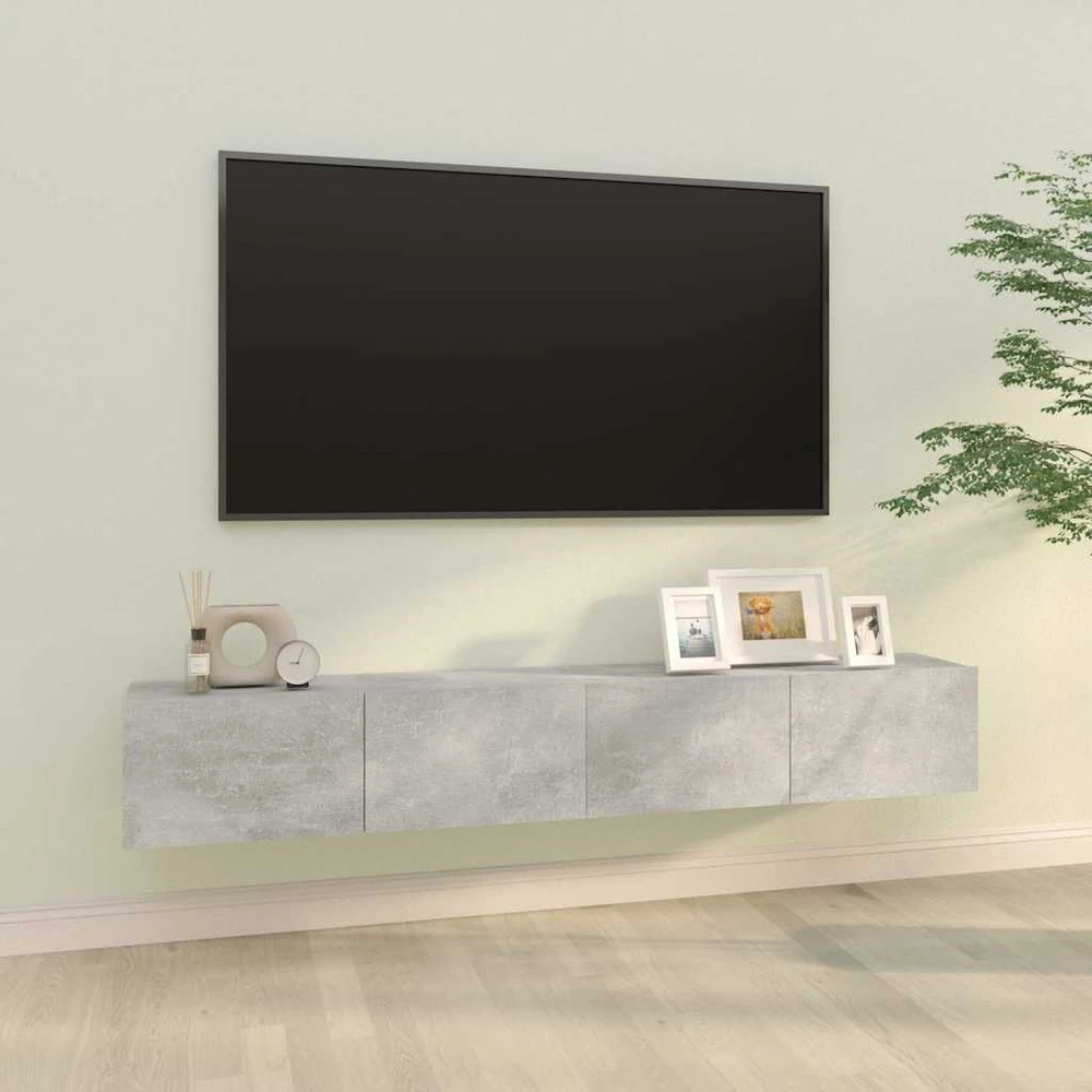 TV staliukas Televizoriaus spintelės, 2vnt., pilkos, 100x30x30cm, mediena