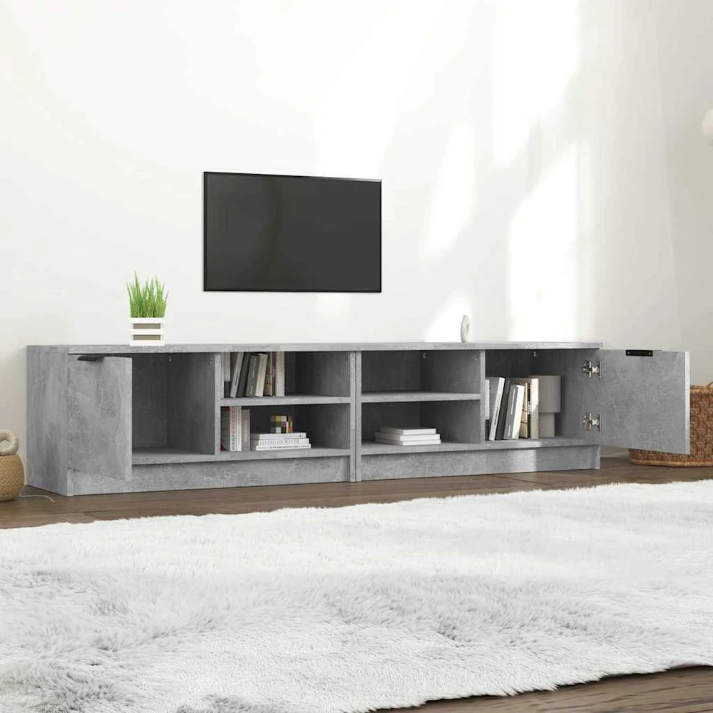 TV staliukas Televizoriaus spintelės, 2vnt., pilkos, 80x35x36,5cm, mediena