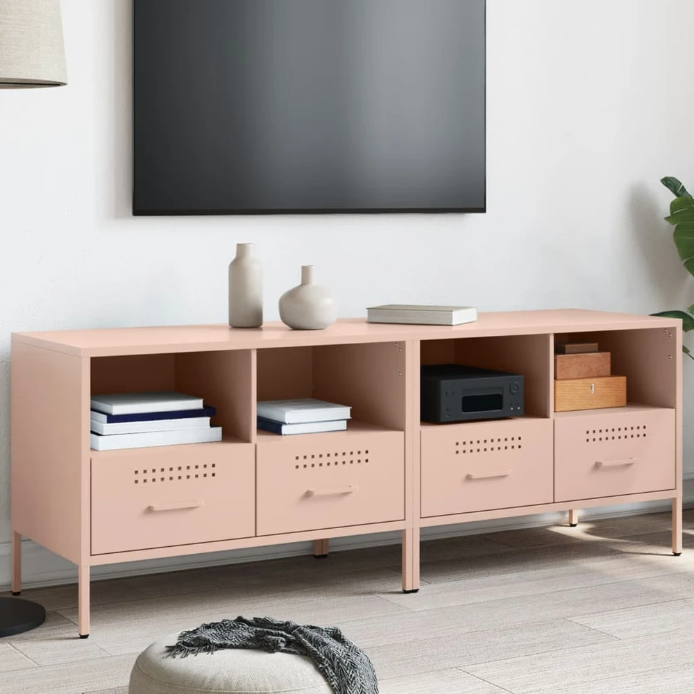 TV staliukas Televizoriaus spintelės, 2vnt., rožinės, 68x39x50,5cm, plienas