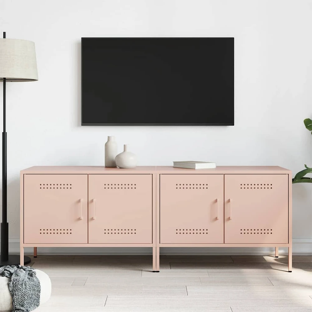TV staliukas Televizoriaus spintelės, 2vnt., rožinės, 68x39x50,5cm, plienas