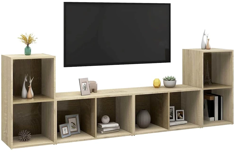 TV staliukas Televizoriaus spintelės, 4vnt., ąžuolo, 72x35x36,5cm, mediena