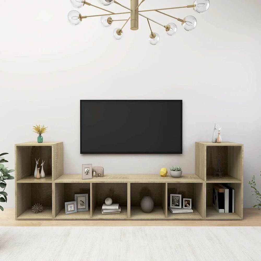 TV staliukas Televizoriaus spintelės, 4vnt., ąžuolo, 72x35x36,5cm, mediena