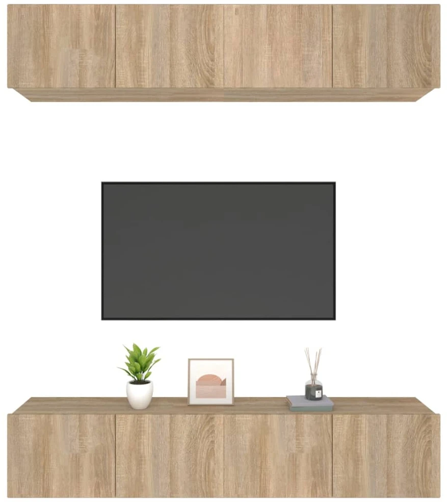 TV staliukas Televizoriaus spintelės, 4vnt., ąžuolo, 80x30x30cm, mediena