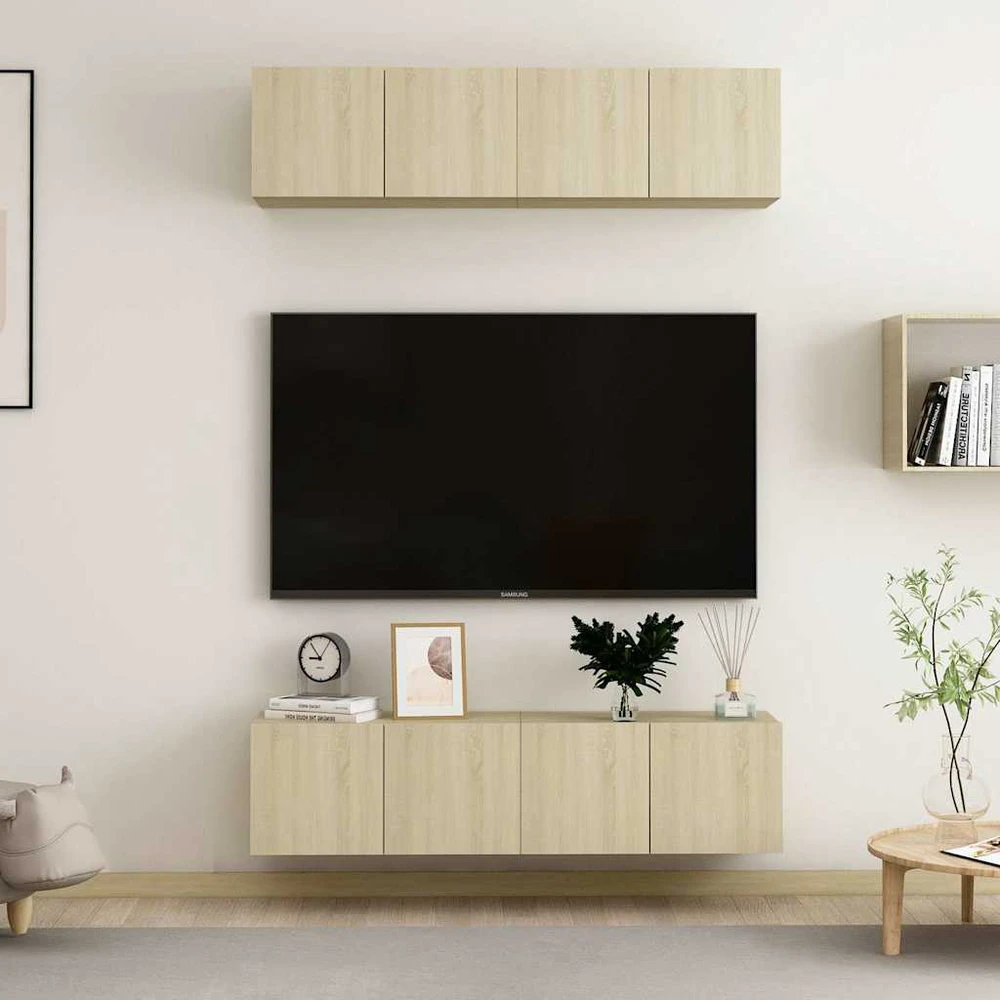 TV staliukas Televizoriaus spintelės, 4vnt., ąžuolo, 60x30x30cm, mediena