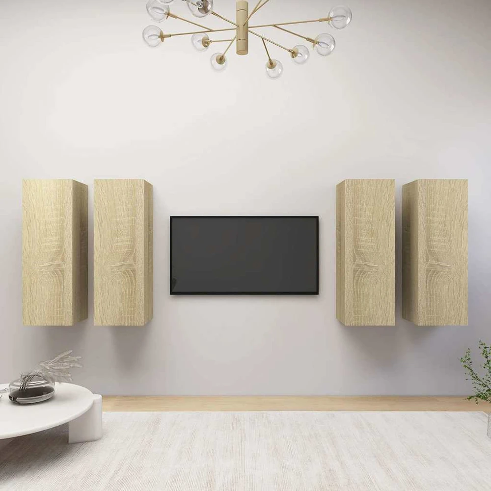 TV staliukas Televizoriaus spintelės, 4vnt., ąžuolo, 30,5x30x90cm, mediena
