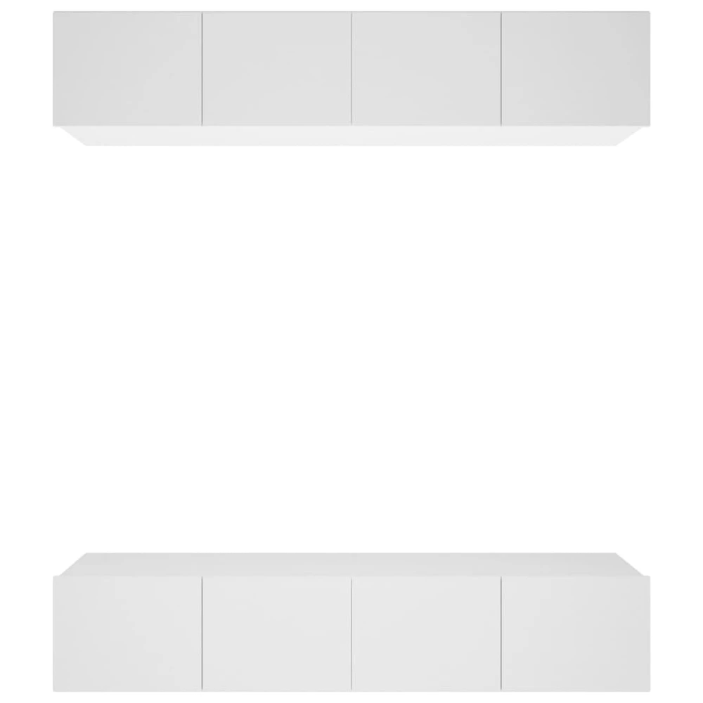 TV staliukas Televizoriaus spintelės, 4vnt., baltos, 80x30x30cm, mediena