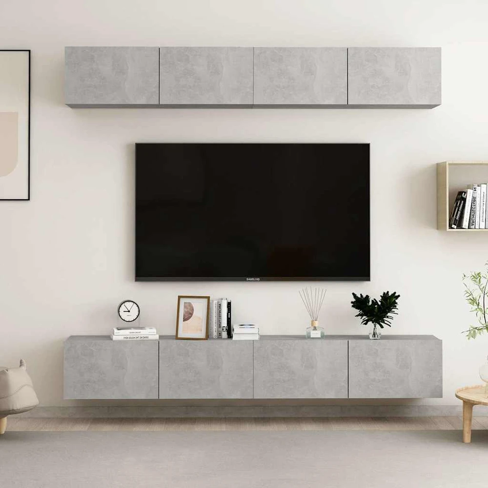 TV staliukas Televizoriaus spintelės, 4vnt., betono, 100x30x30cm, mediena