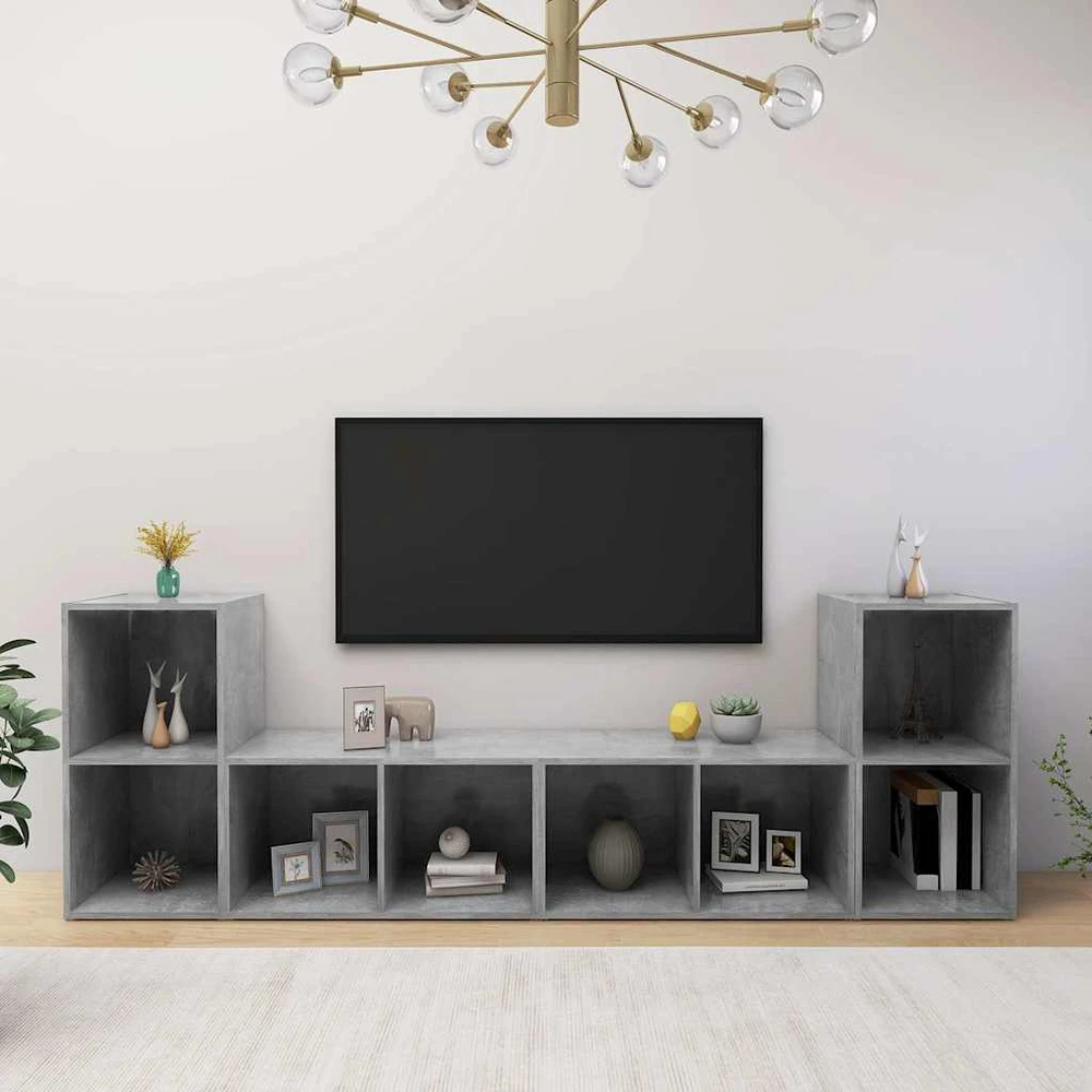 TV staliukas Televizoriaus spintelės, 4vnt., betono, 72x35x36,5cm, mediena