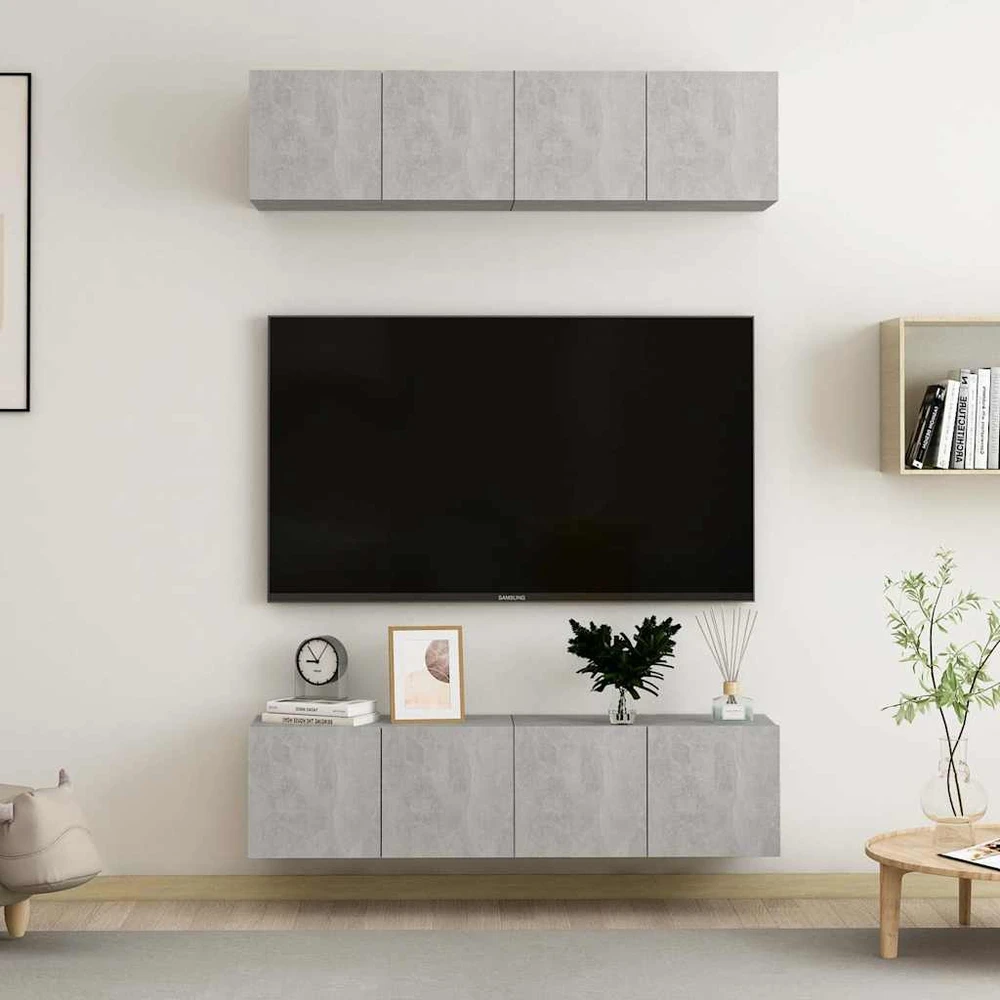 TV staliukas Televizoriaus spintelės, 4vnt., betono, 60x30x30cm, mediena