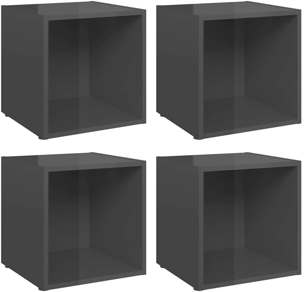 TV staliukas Televizoriaus spintelės, 4vnt., pilkos, 37x35x37cm, MDP