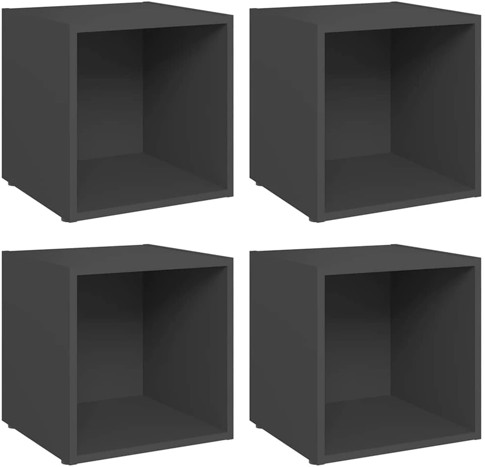 TV staliukas Televizoriaus spintelės, 4vnt., pilkos, 37x35x37cm, MDP