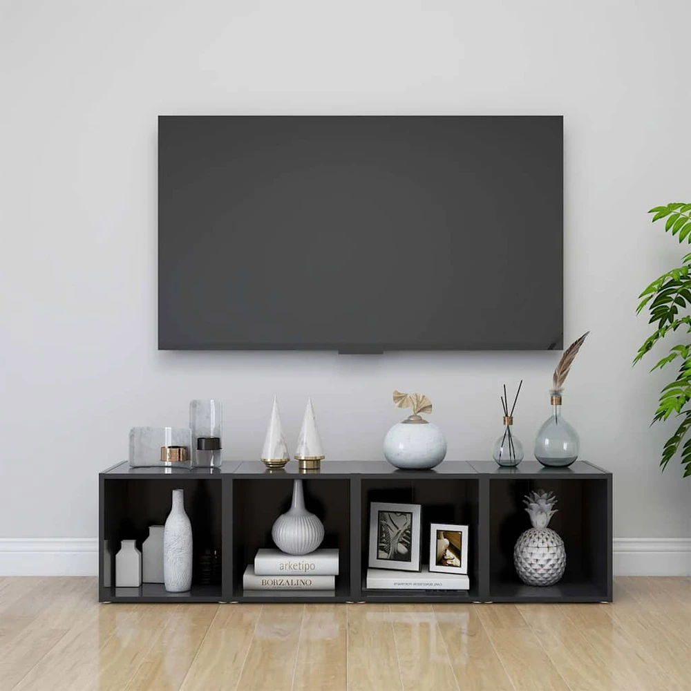 TV staliukas Televizoriaus spintelės, 4vnt., pilkos, 37x35x37cm, MDP