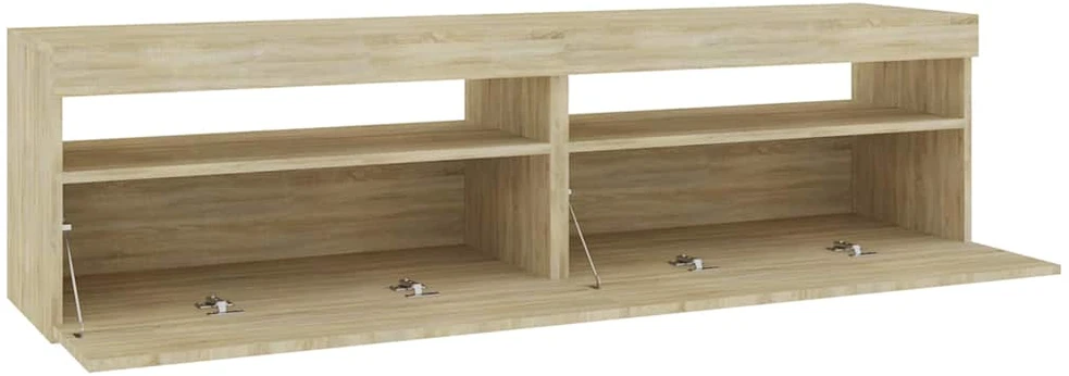 TV staliukas Televizoriaus spintelės su LED, 2vnt., ąžuolo, 75x35x40cm