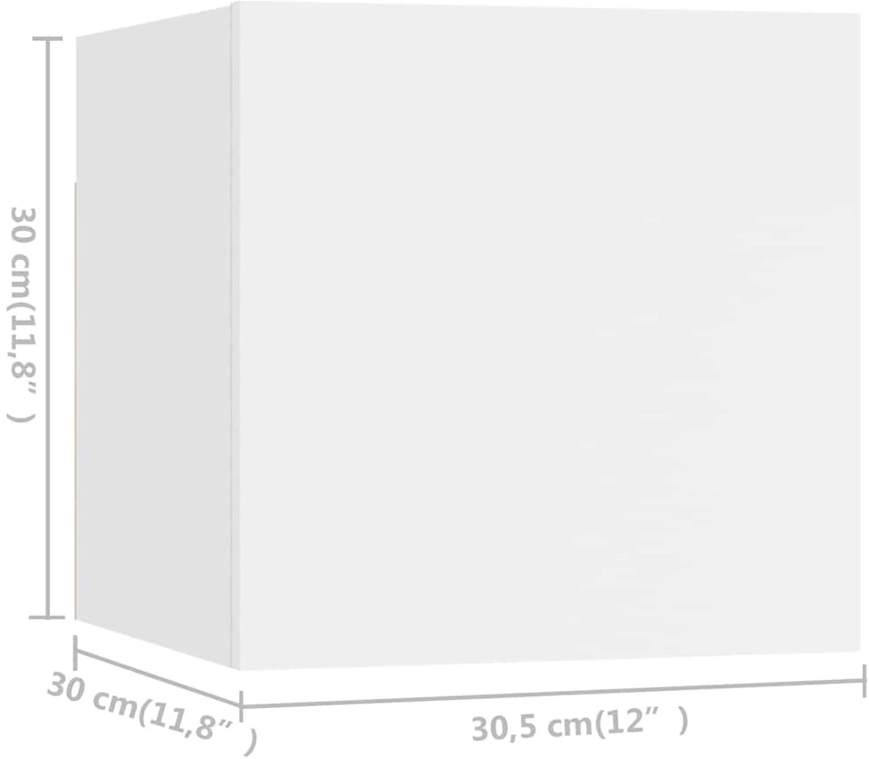 TV staliukas Televizoriaus spintelių komplektas, 5 dalių, baltas, mediena
