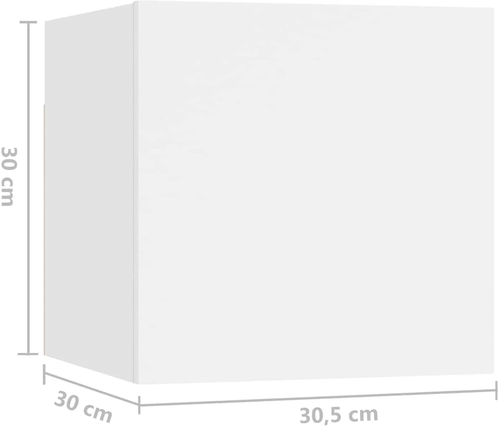 TV staliukas Televizoriaus spintelių komplektas, 6 dalių, baltas, mediena