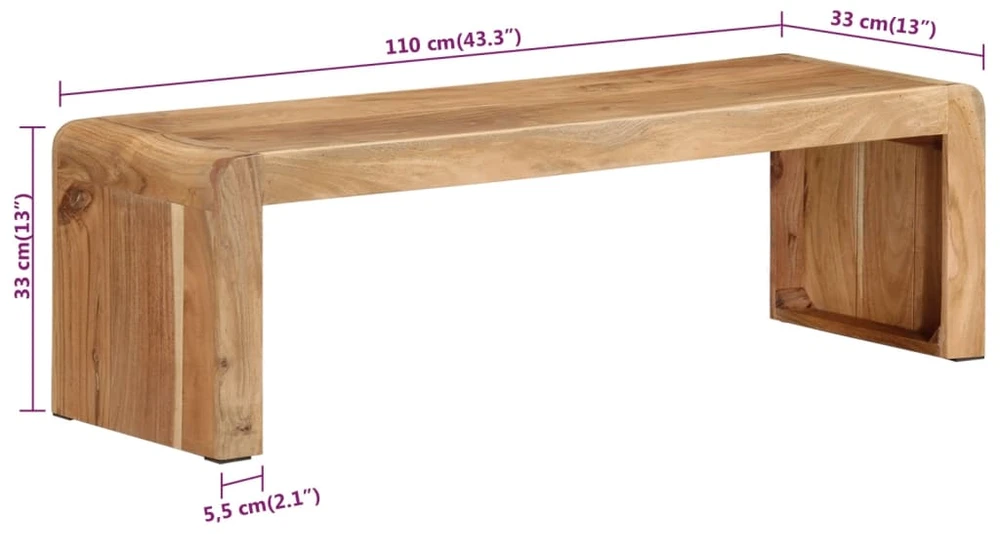 TV staliukas Televizoriaus staliukas, 110x33x33cm, akacijos medienos masyvas